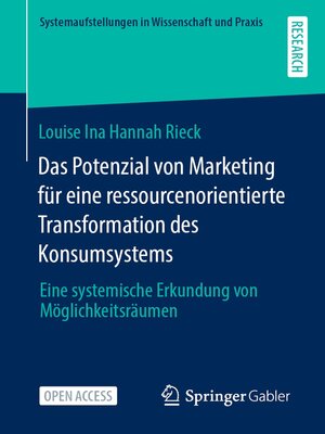 cover image of Das Potenzial von Marketing für eine ressourcenorientierte Transformation des Konsumsystems